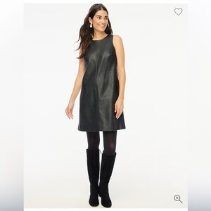 J. Crew Black Faux-Leather Shift Dress NEW size 4 vegan